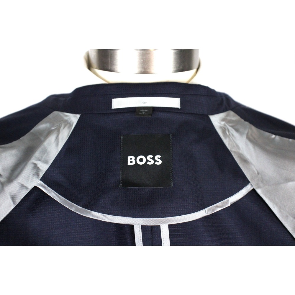 Hugo Boss Huge Performance Suit 42 S Mens Slim Fit Navy Wool Stretch 2 Piece - Picture 15 of 16